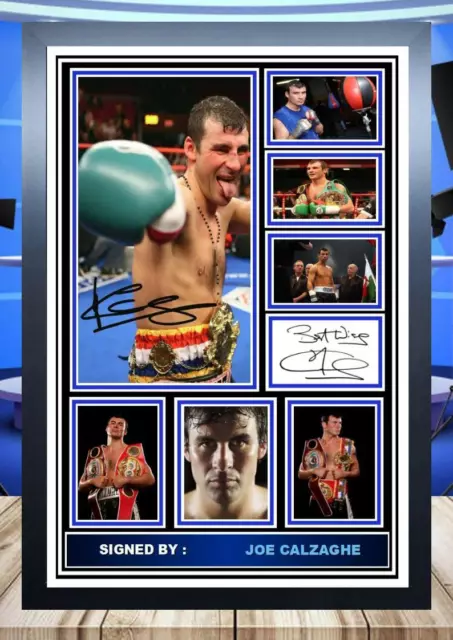 476)  joe calzaghe boxing legend signed photograph framed unframed reprint *****