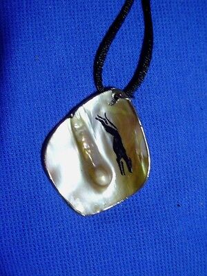 Whippet Greyhound Blister Shell necklace OOAK by Cindy A. Conter #10 Dog Jewelry