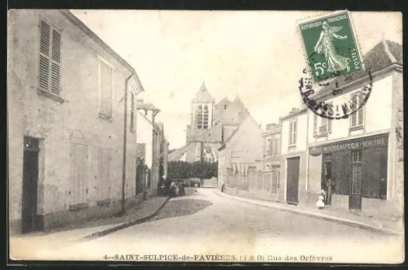 CPA Saint-Sulpice-de-Favieres, Rue des Orfevres 1909