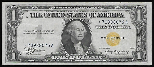 Rare *Star*1 $ 1934 A North  Africa Yellow Seal  # 71