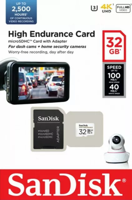 SanDisk 32GB High Endurance Video Monitoring Micro SDHC Memory Card Dash Camera