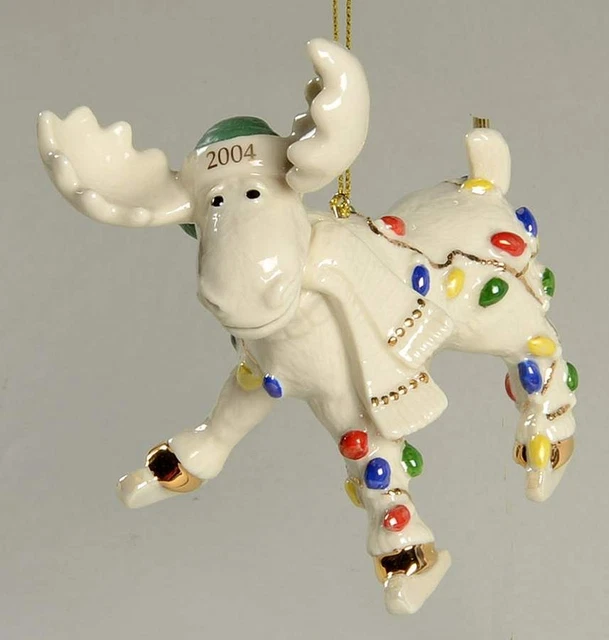 Lenox Annual Moose Ornaments Merry Mooseskating - No Box 3894557