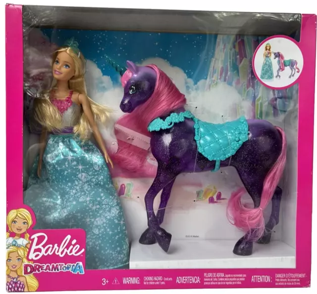 Barbie dreamtopia princess doll and purple unicorn deals