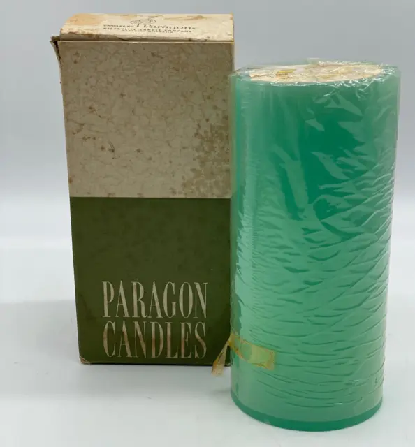 Paragon Aqua Turo Pillar Candle NEW IN BOX Vintage