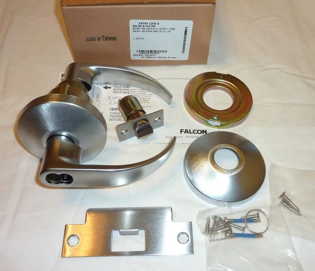 Falcon B501BD QUA 626 Entry Door Commercial Grade 2 Lock Lever Set SATIN CHROME