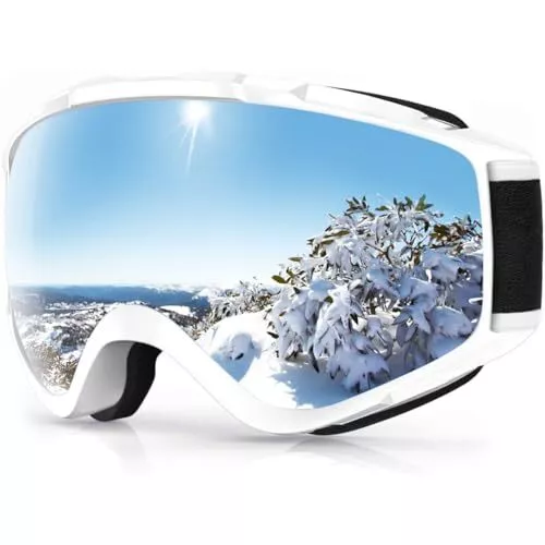 Gafas de Esquí, Máscara Gafas Esqui Snowboard Nieve Espejo para Hombre Mujer A