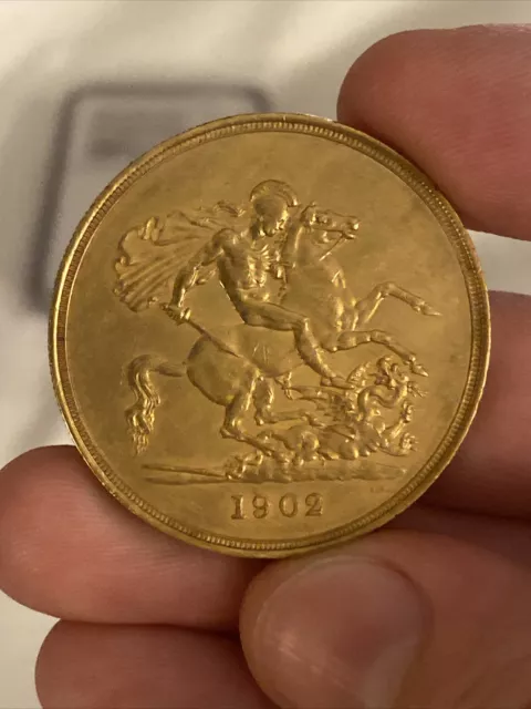 1902 Five Pounds (five sovereigns), currency type, Edward VII