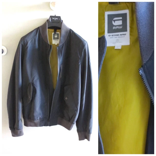 G-STAR RAW MEN'S BOMBER JACKET DARK GRAY Sz-L