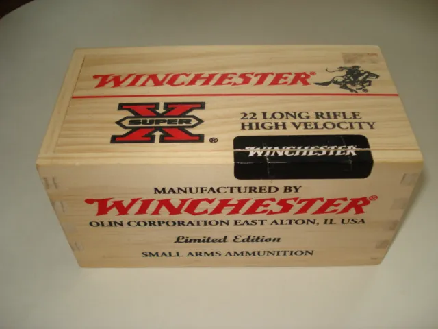Winchester 22Lr Brick Wood Ammo Box Ammunition Crate Empty Super X