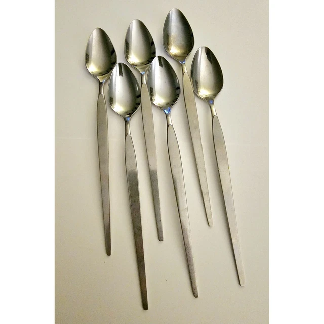 Oneida Community Satinique (Older Style) Iced Tea Spoons Stainless Set of 6 MCM