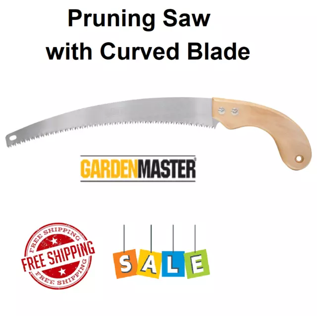 Curved Pruning Saw Tree Hedge Garden Plant Trimmer Cutter Blade Wooden Handle