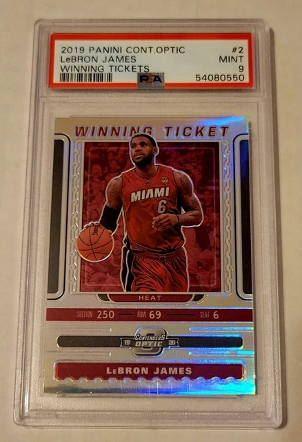 LeBRON JAMES 2019 PANINI CONTENDERS OPTIC WINNING TICKETS HOLO CARD PSA MINT 9!