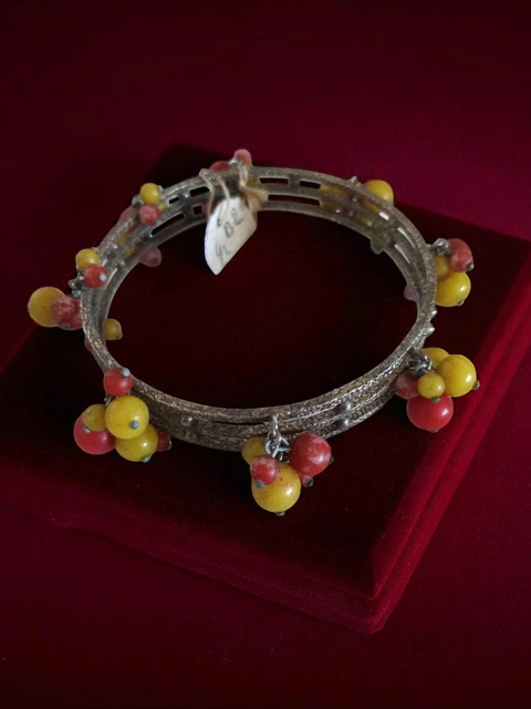 Bracelet Gourmette Ancien En Argent Massif Sterling - Style XIXème Siècle Avec Breloques - Occasion