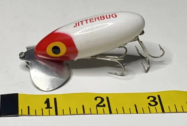 VINTAGE FRED ARBOGAST JITTERBUG FISHING LURE RED HEAD