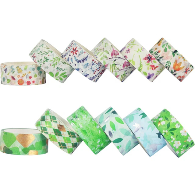12 Panecillos Patrón Flores Frescas Decorativas Washi -Tapes Cuenta de Mano Cintas Washi