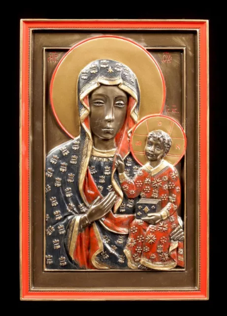 Relieve de Pared Icono - Negro Virgen De Tschenstochau - María Imagen Veronese