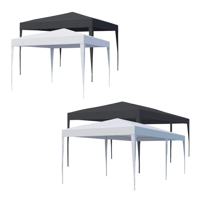 Pavillon Steckpavillon 3x3m wasserdicht Partyzelt 6x3m weiß grau Gartenzelt Zelt
