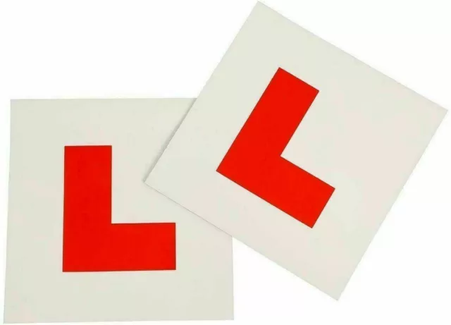 2 x FULLY MAGNETIC L PLATES SECURE Quick Easy To Fix Learner Sign 3