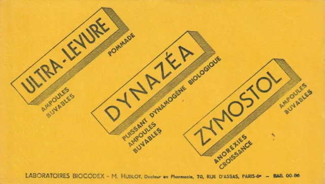 M15 BUVARD pharmaceutique PUBLICITAIRE BIOCODEX LABORATOIRE PHARMACIE DYNAZEA