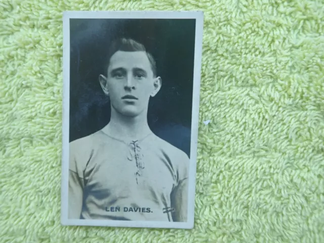 THOMPSON ADVENTURE SIGNED REAL PHOTO Football Trade Card L Davies Cardiff City