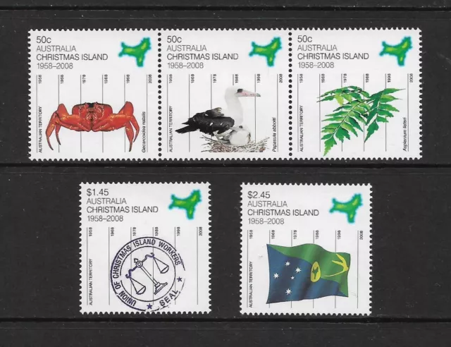 Mint 2008 Christmas Island 50 Years As Australian Territory  Stamp Set