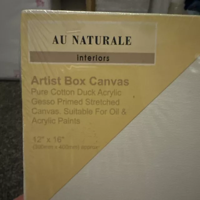 Artist Blank Stretched  Cotton Duck Acrylic Gesso Primed Box Framed