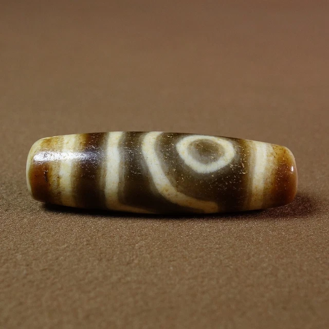 Calcification Agate Ancient Tibetan DZI Beads 2 Eye Totem Amulet Pendant #9213