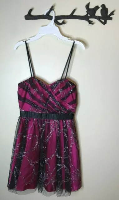 Girls Juniors mxi Size 5/6 Pink and Black Sleeveless Dress