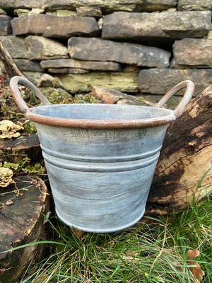 Übertopf Zink Auver Pflanzschale Nostalgie Pflanzgefäß Gartendeko Shabby Chic 