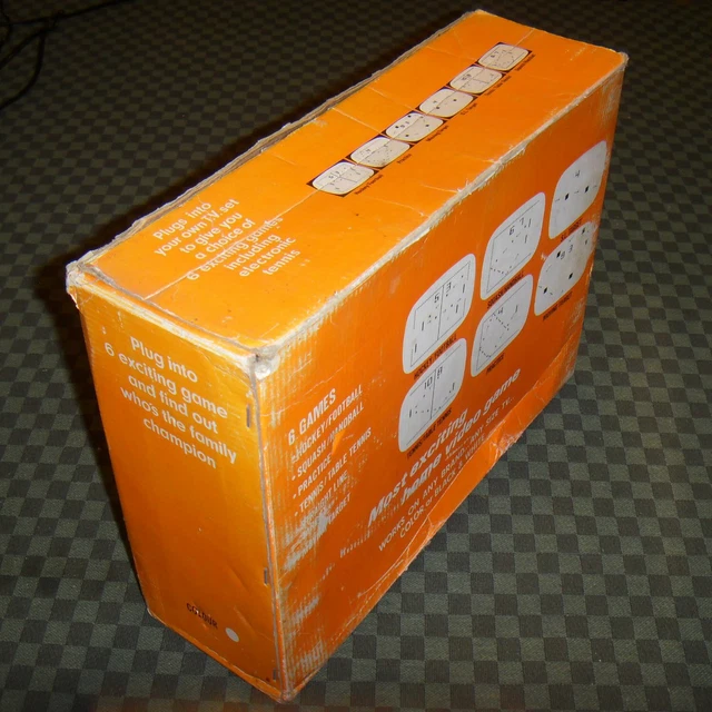 Ancienne console de jeu vidéo ITMC TELEJEU 6 en boite orange à pile (style pong)