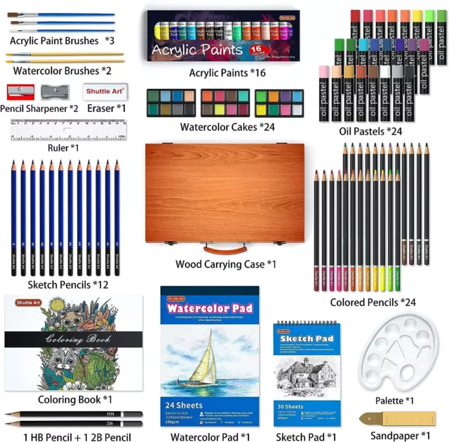 H&B 208pcs Reliable art supplies for kids art set for drawing art supplies, Drawing & Sketching Supplies