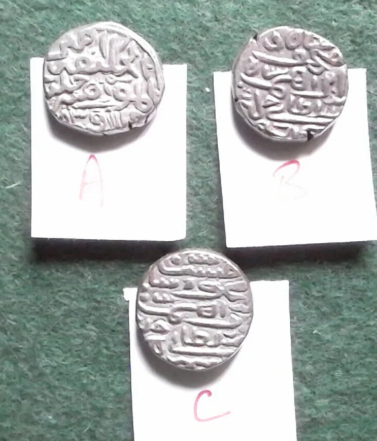 SULTANS of DELHI & JAUNPUR, 14th and 15th century tankas, details below