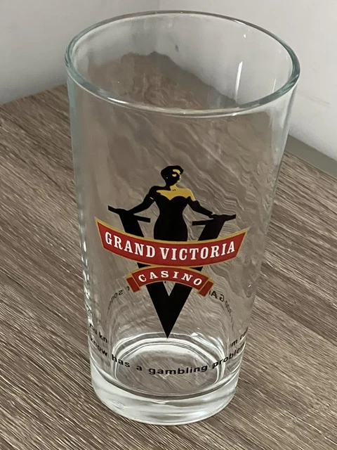 Vintage Grand Victoria Casino Drinking Cocktail Beer Glass Tumbler "V"