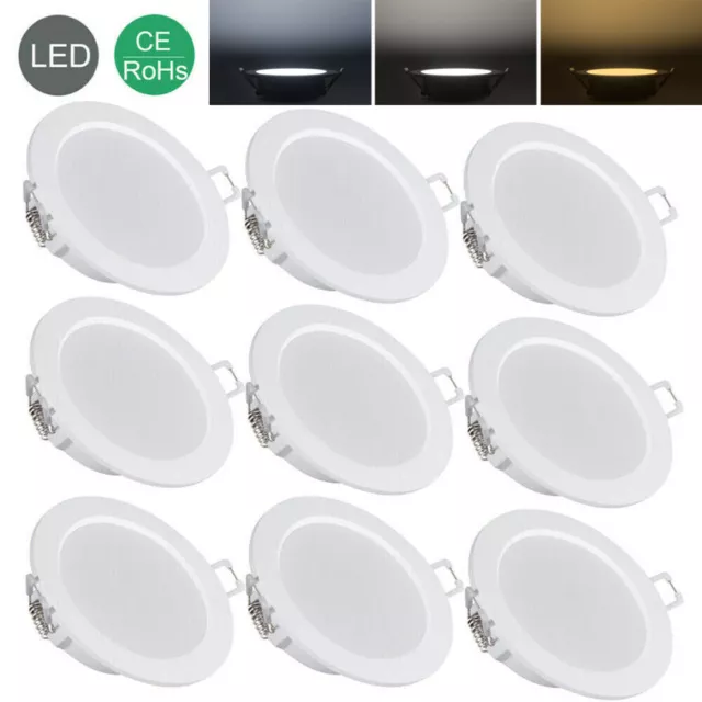 9x LED Einbaustrahler Einbauleuchten Decken Leuchte Set Einbau Spot Lampen 230V