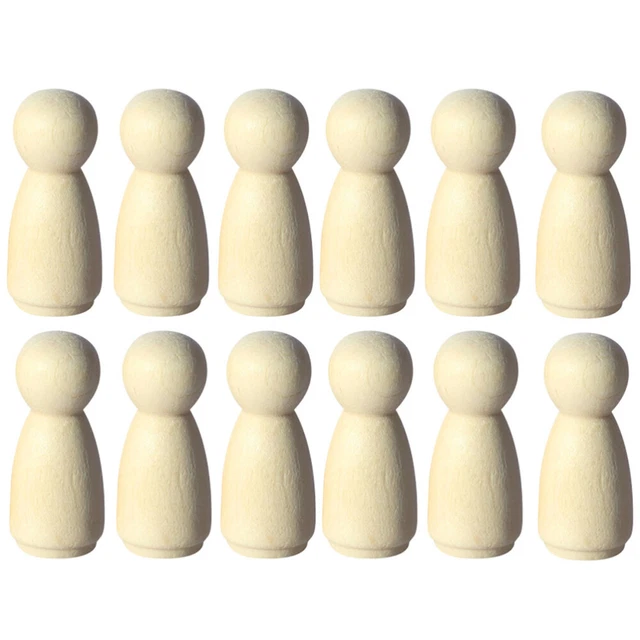 12 piezas Cuerpos de muñeca de madera Muñeca Peg pintada Muñeca Pájaro Carpintero