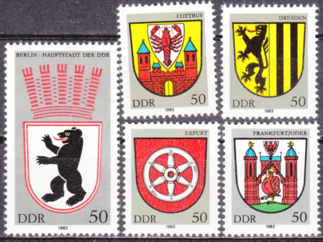 DDR Mi.-Nr. 2817-1821 postfrisch Stadtwappen (I)