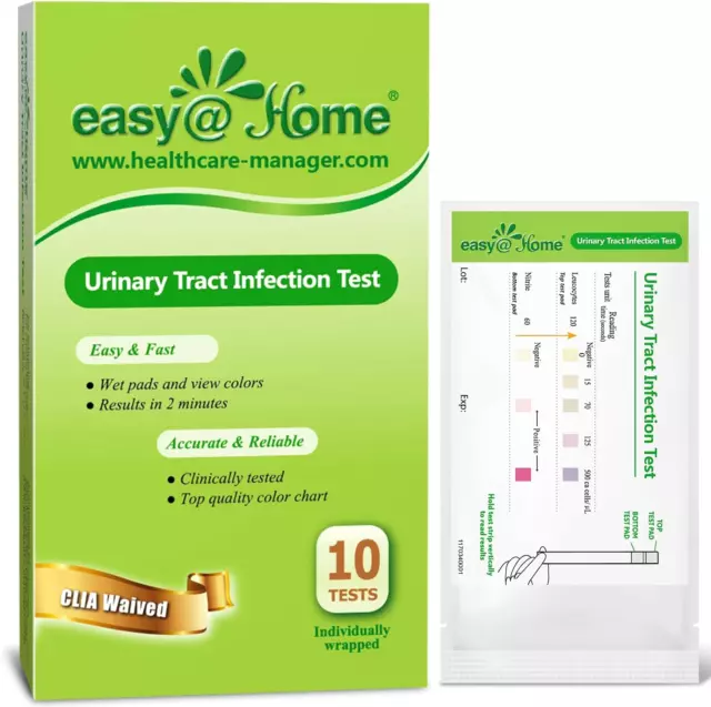 10 Individual Pouch Urinary Tract Infection FSA Eligible Test Strips, UTI Urine