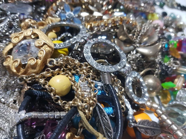 BULK Vintage Jewellery craft Tangled Broken Restoration Gold Silver Multicolour