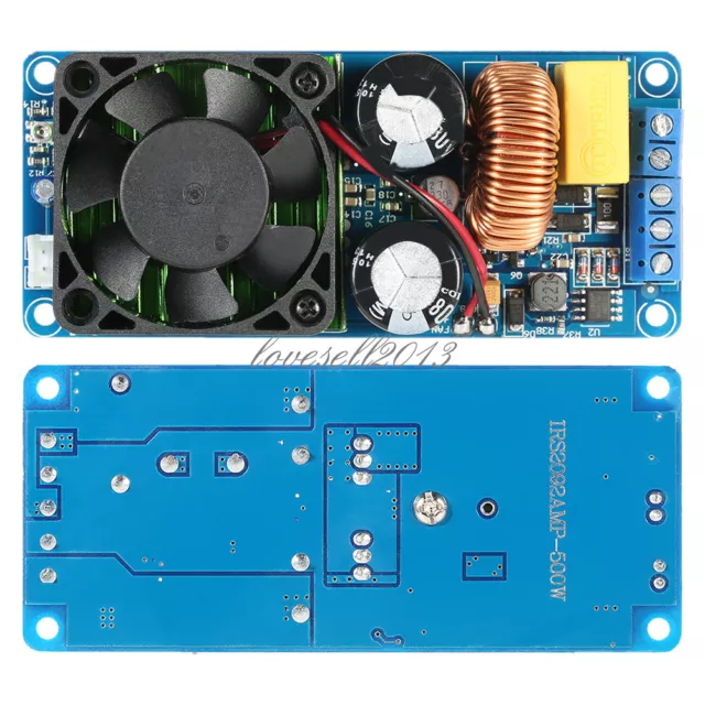 IRS2092S 500W Mono Channel Digital Amplifier Class D HIFI Power Amp Board + FAN