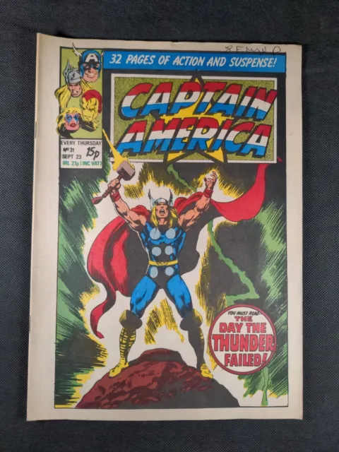 Captain America  Issue No 31  September 1981 Marvel Comics UK
