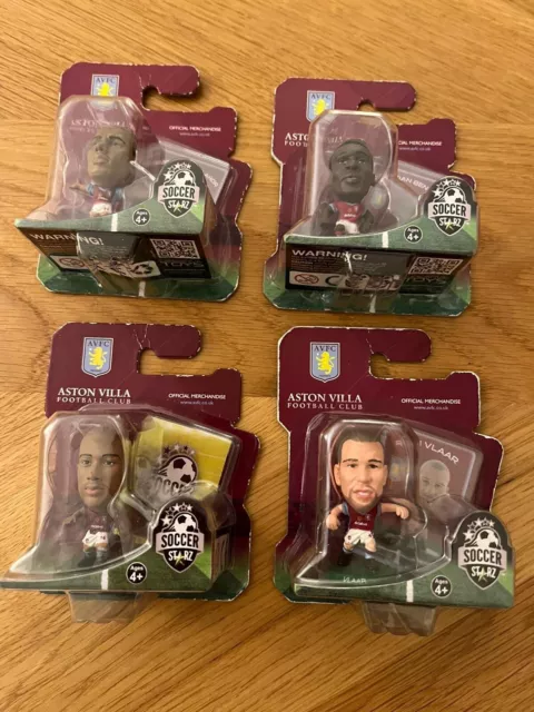 Aston Villa FC Soccer Starz football figures x4 - Agbonlahor,Benteke,Delph,Guzan