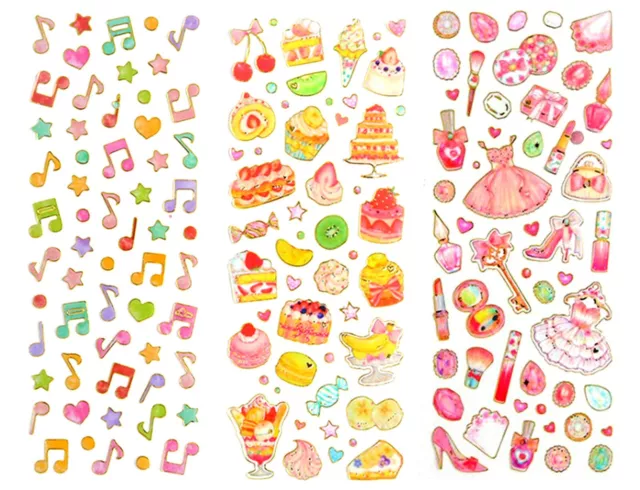 STICKERS..  7 DESIGNS Star Scrapbook Journal Card DIY Stationery Art Craft Deco