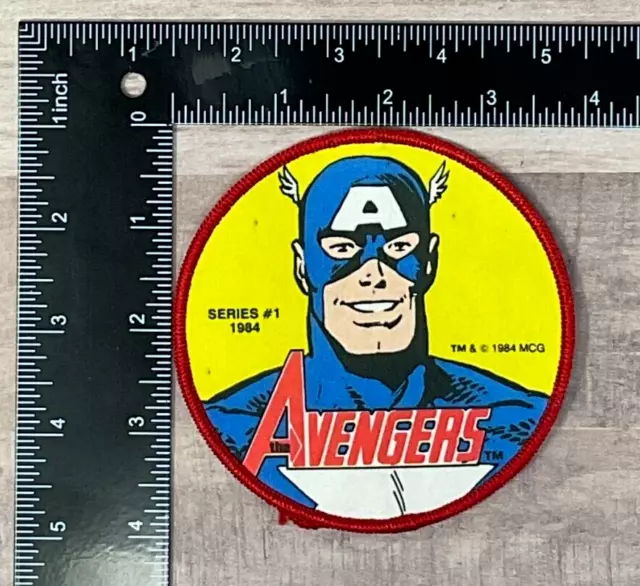 1984 Marvel Super Heroes Avengers Captain America Comics Patch 4 Inch Series # 1