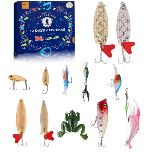 FISH BAIT CHRISTMAS Calendar 12/24 Days Countdown Surprise Fishing Tackle  Advent $27.49 - PicClick AU