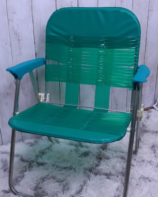 VTG FOLDING CHILDRENS Lawn Chairs Vinyl Tubing Kids Jelly Seat