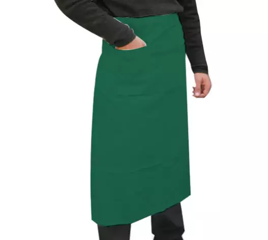 Dennys Unisex Tie Waist Long Apron With Side Pocket - Green 36 x 36inches #18A48