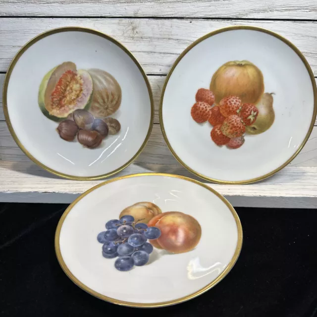 Lot of 3 Vintage Thomas Bavaria Germany Fruit Dessert Salad Bread Plates 6.5”