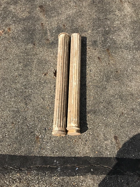 CM match Pair antique fluted would Columns likely oak 36 x 4