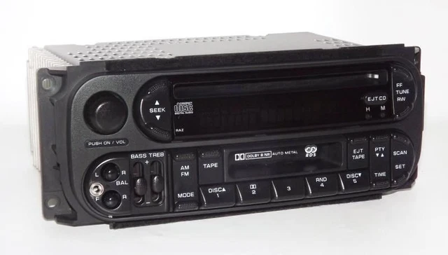 Jeep 2004 Liberty AM FM CD Cassette Radio Upgraded w Auxiliary Input Jack - RAZ
