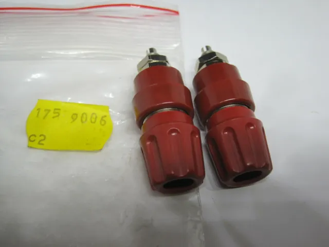 2pcs  Test & Measurement 4mm Red Terminal Post, 60V dc, 63A, M6 x 0.75Hirschmann